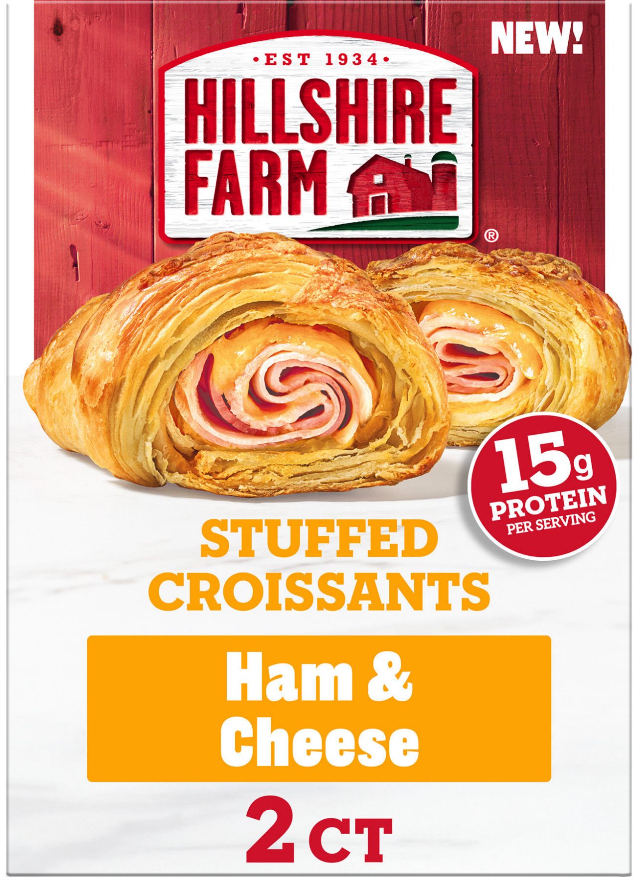 Ham & Cheese Stuffed Croissant in Hillshire Farm Packaging