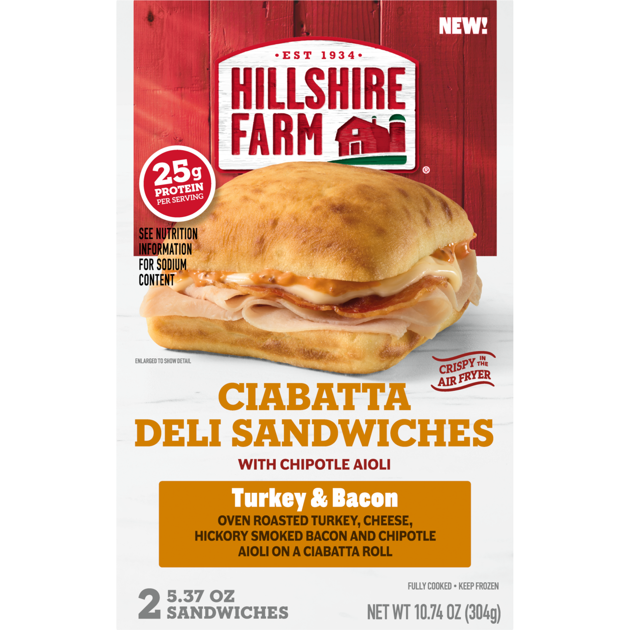 Hillshire Farm Ciabatta sandwich in packaging