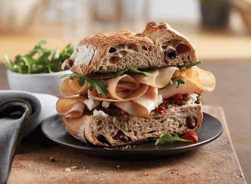 Mediterranean Sandwich with Hillshire Farm Ultra Thin Sliced Oven Roasted Turkey Breast
