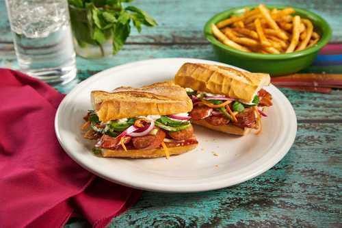 Southwest Smoked Sausage Sammie with Cucumber Apple Coleslaw