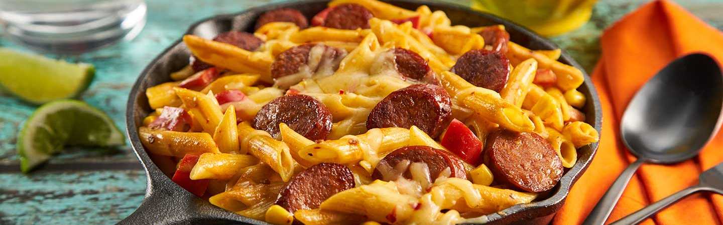 Chipotle Smoked Sausage Pasta Bake