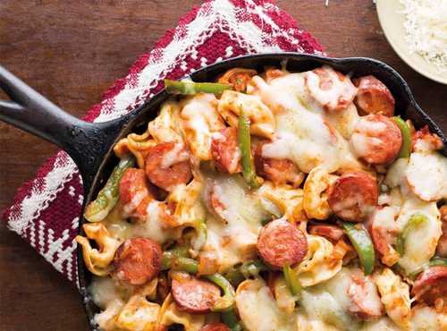 Smoked Sausage and Tortellini Skillet