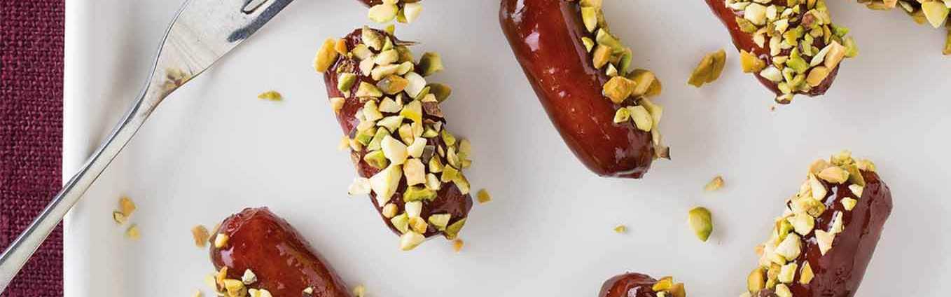 Pistachio Candied Cocktail Sausages