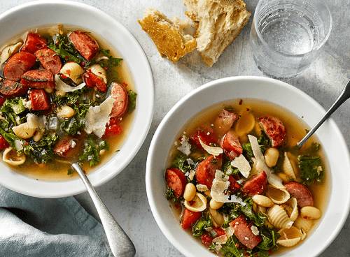 Programmable Pressure Cooker Smoked Sausage and Tuscan White Bean Soup