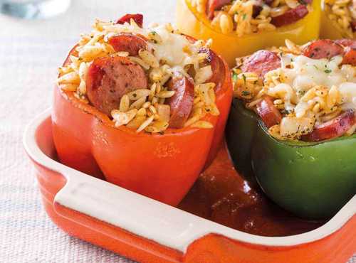 Smoked Sausage Stuffed Peppers Recipe