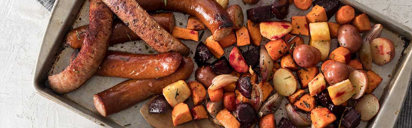 Root Veggies & Sausage Sheet Pan Dinner