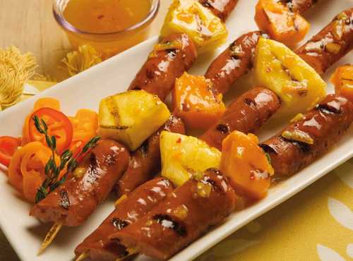 Grilled Kabobs with Sausage & Pineapple