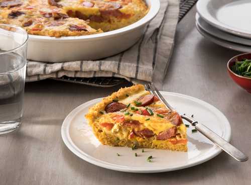 Cauliflower Crust Quiche with Sausage