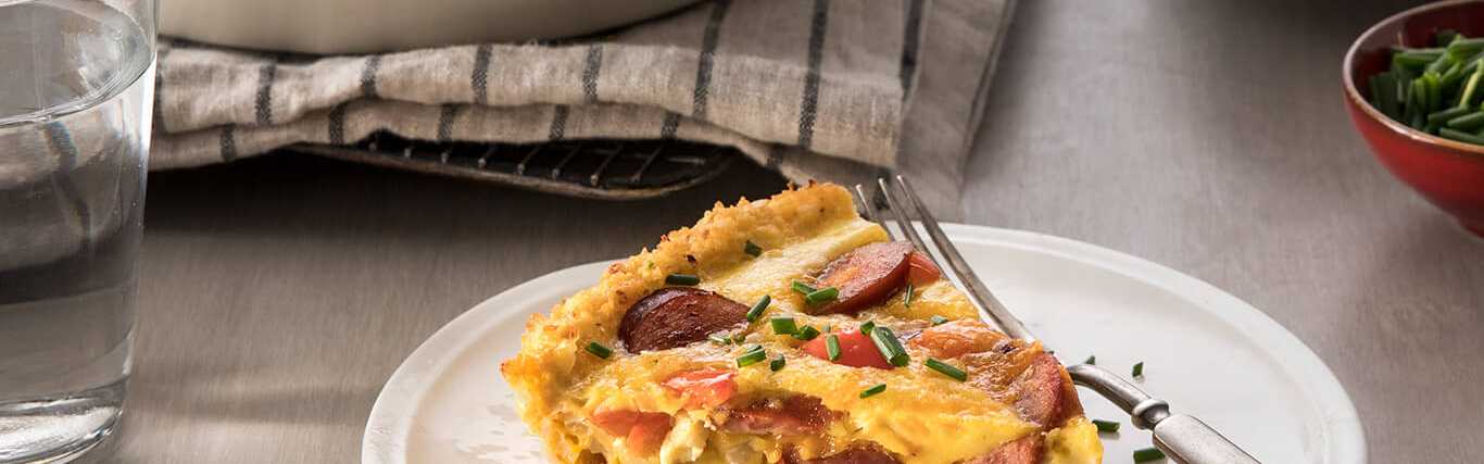 Cauliflower Crust Quiche with Sausage