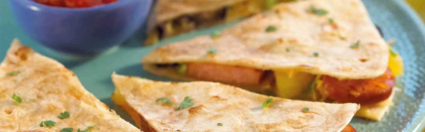 Pineapple & Sausage Quesadillas Recipe