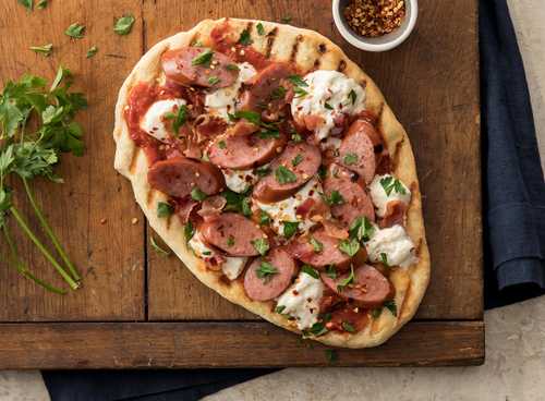 Grilled Burrata Pizza with Sausage