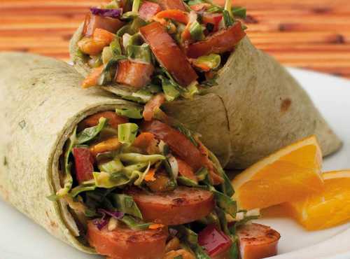 Asian Sausage Salad Wrap Recipe
