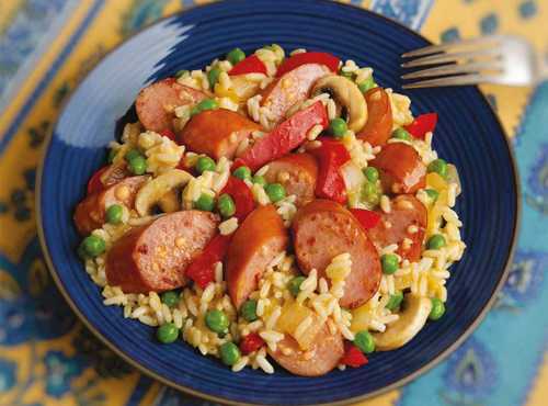 Cheesy Smoked Sausage And Rice Recipe