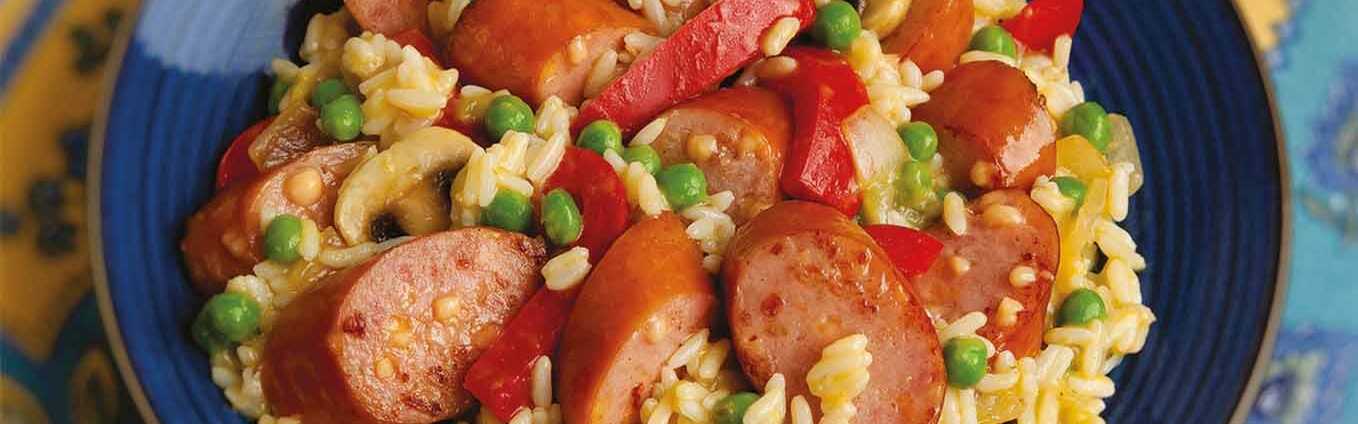 Cheesy Smoked Sausage And Rice Recipe