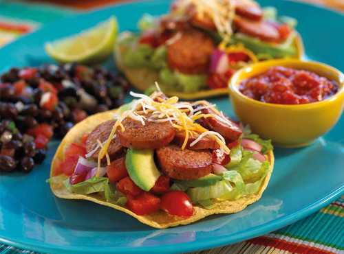 Smoked Sausage Tostadas Recipe