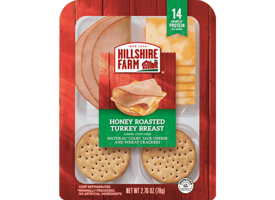 Honey Roasted Turkey Breast, Colby Jack Cheese and Wheat Crackers Snack Kit