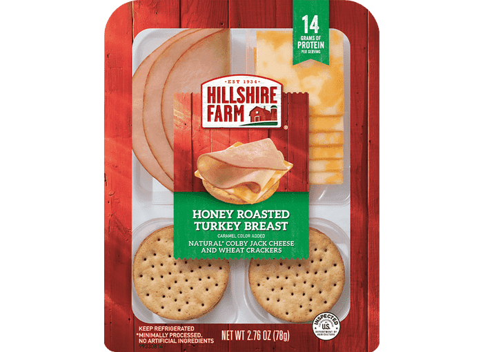 Honey Roasted Turkey Breast, Colby Jack Cheese and Wheat Crackers Snack Kit