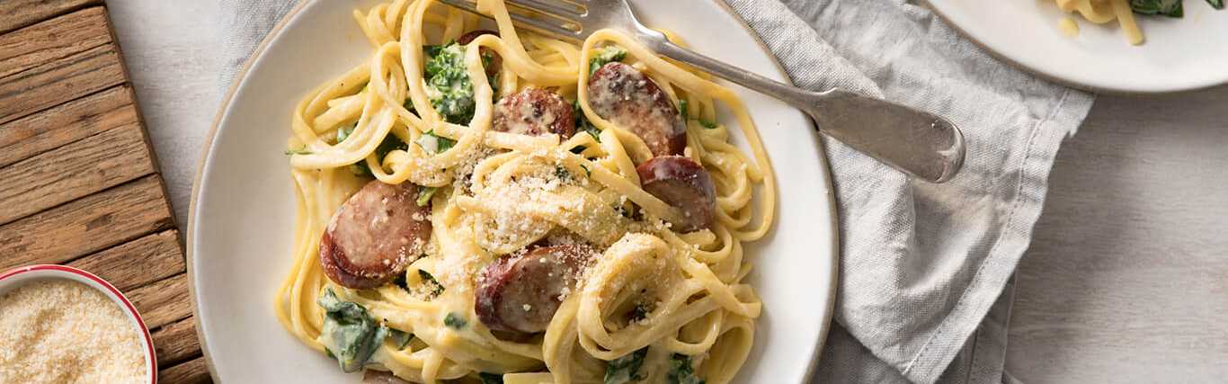 Sausage Spinach Linguine Recipe