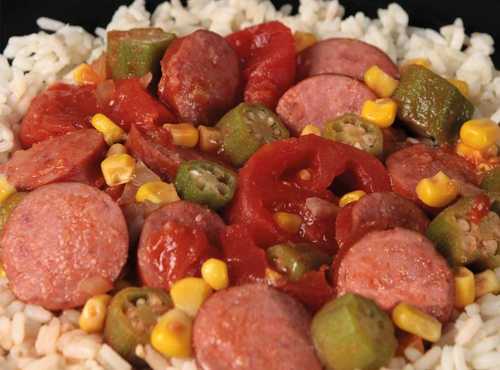 Southern Style Sausage Tomatoes And Okra