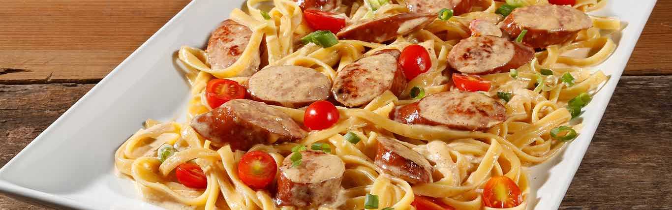 Sausage Cajun Alfredo Pasta Recipe