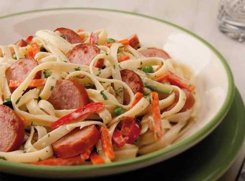Vegetable and Sausage Alfredo Recipe