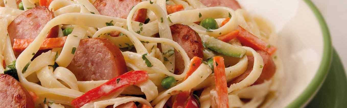 Vegetable and Sausage Alfredo Recipe